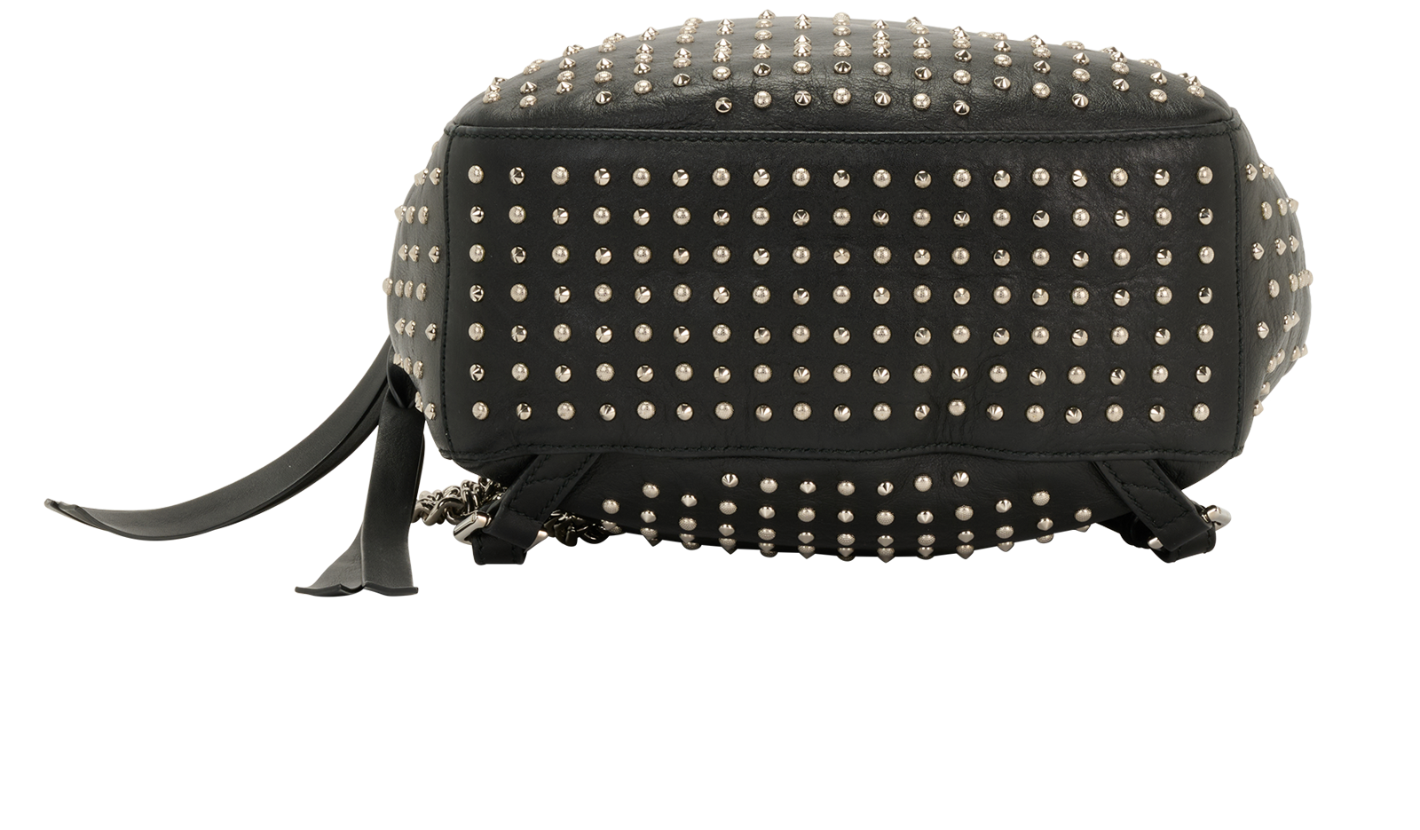 Studded Backpack, &pound;375, Handbags, Black, Leather, Top view